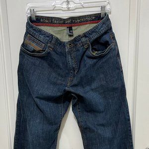 prAna Breathe Pants Men's 33x32 Blue Denim Fade Wash Straight Leg Stretch Jeans